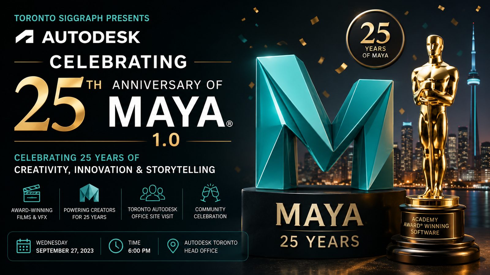 Autodesk Maya 25th Anniversary Toronto SIGGRAPH event