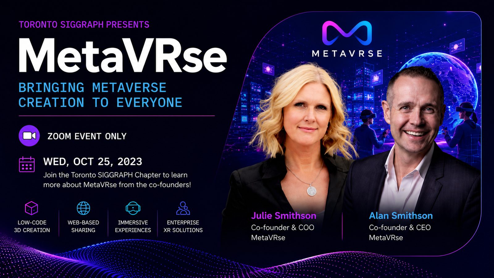 MetaVRse event with Julie Smithson and Alan Smithson