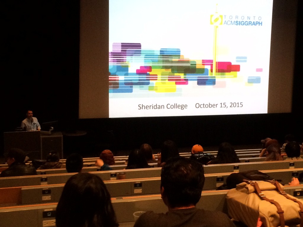 Presenting to the students at Sheridan College